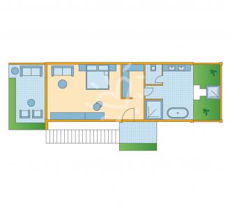 Zimmerskizze Noonu Single with Child Double Room Classic Sea View