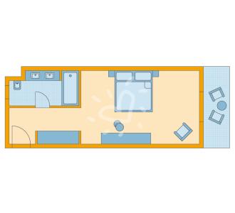 Zimmerskizze Djerba Bahiya Double Room Classic Sea View
