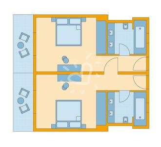 Zimmerskizze Djerba Bahiya Family Double Room Superior Connecting Door