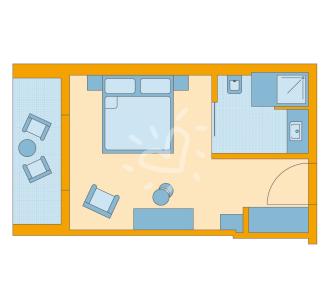 Zimmerskizze Cabo Verde Double Room Classic Partial Sea View