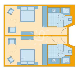 Zimmerskizze Fleesensee Family Double Room Superior Connecting Door