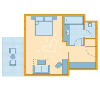 Zimmerskizze Daidalos Double Room Classic