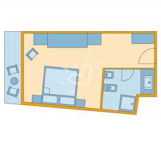 Zimmmerskizze Doppelzimmer zur Alleinbenutzung