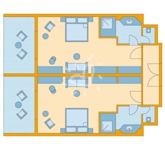 Zimmerskizze Agadir Family Double Room Classic Connecting Corridor