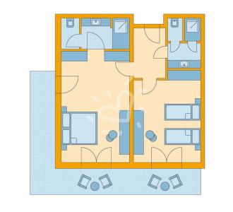 Zimmerskizze Fleesensee Family Room Deluxe